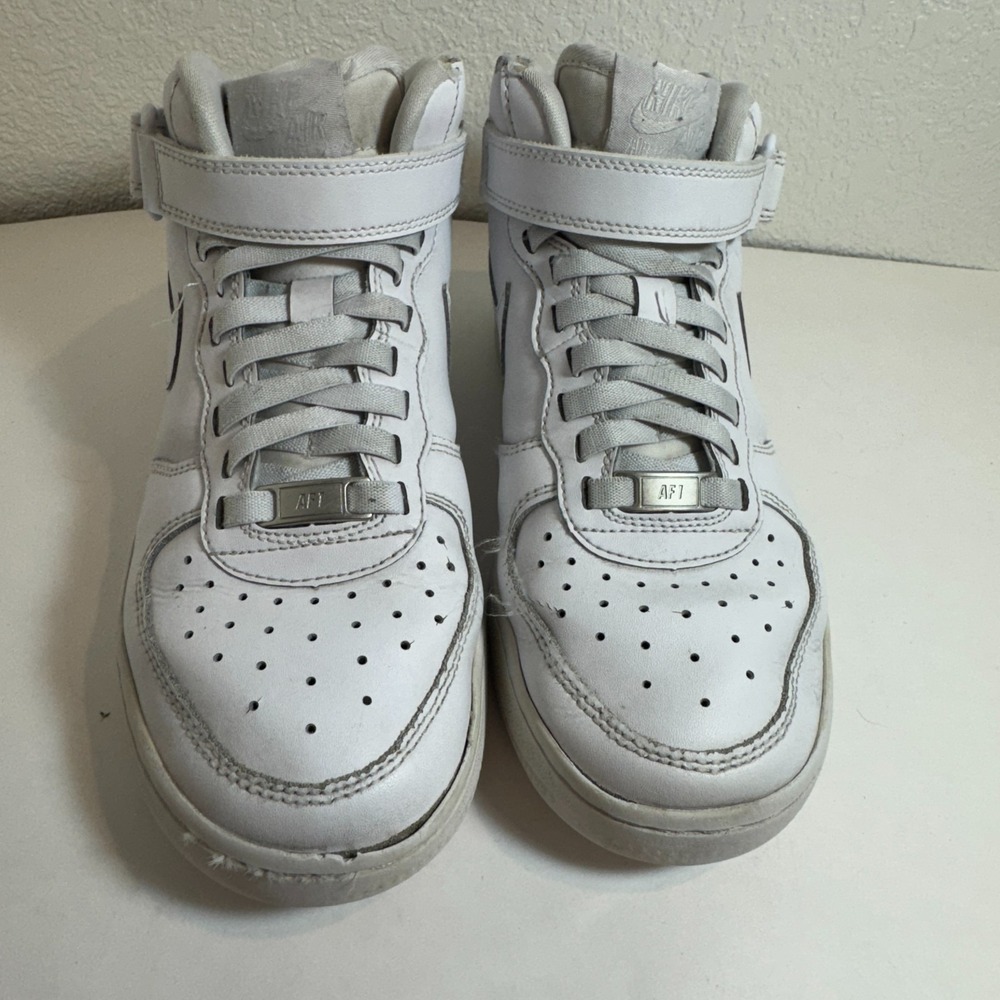 Nike Air Force One Youth‎ Mid Top Triple white Shoes Size Youth 4.5